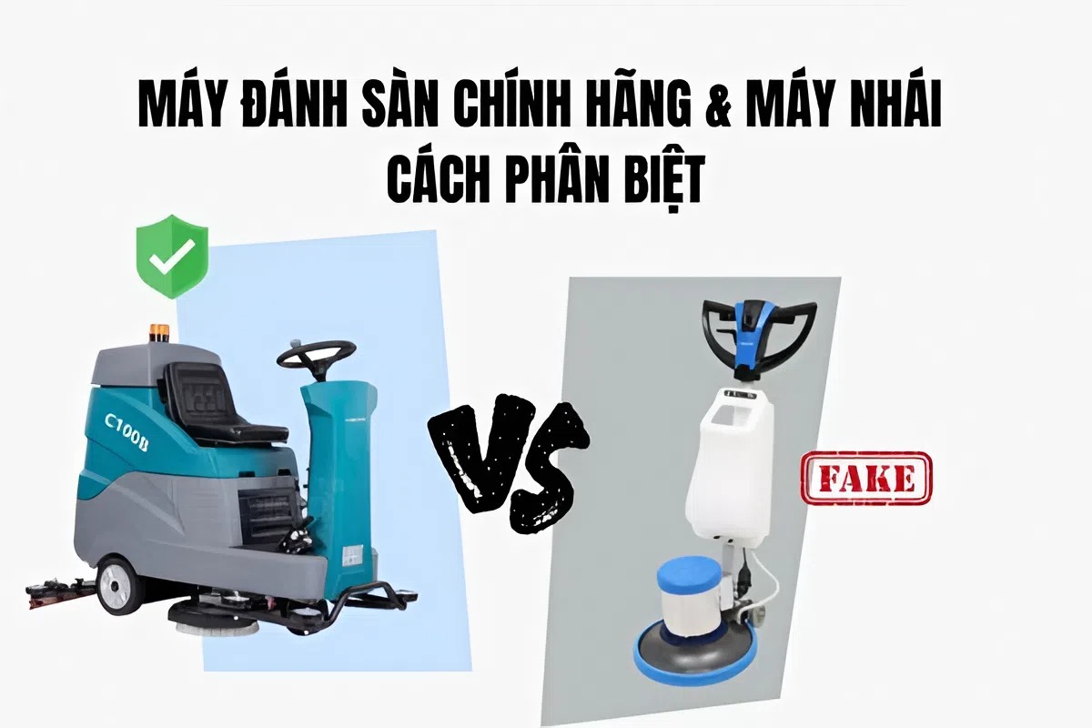 Hướng dẫn phân biệt máy chà sàn thật giả giúp người dùng tránh hàng nhái kém chất lượng